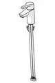 HANSAPALENO Waschtischbatterie mit einem Hebel. Sie besteht aus verchromtem Metall und hat eine schlanke, moderne Form mit einem abgerundeten Wasserhahn.